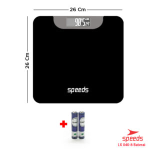 SPEEDS Timbangan Badan Digital Scale Kaca Berat Max 180 Kg Original Impor 040-7