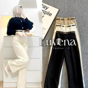 Luvena Fashion ORO PANTS - Loose Pants Trouser Wanita - Celana Anti Kusut - Celana Kulot Wanita