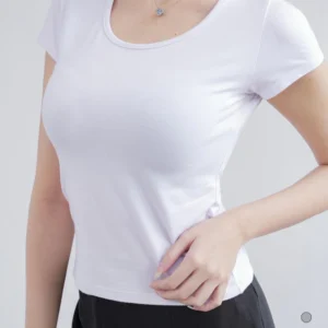 99kOUTLET T-Shirt Casual Slim Fit Crop Top Short Sleeves 1001 (S/M/L/XL)